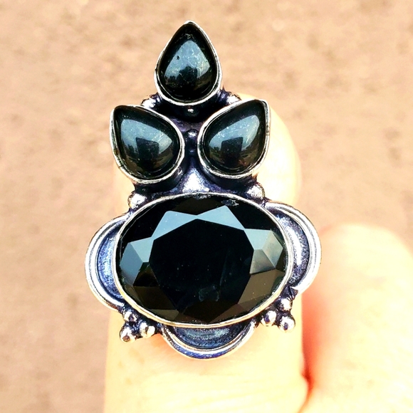 New Black Onyx 925 Silver Ring. - Picture 1 of 16